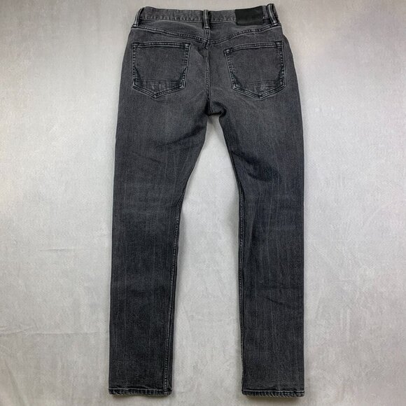 AllSaints Mens Pants 30x32 Gray Rex Slim Fit Soft Stretch Denim Jeans Distressed - Picture 9 of 11